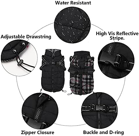 Warm Pet Dog Coats and Jackets,Waterproof Reflective Pet Dog Harness Vest Winter Puppy Clothes with Chest Strap - Image 5