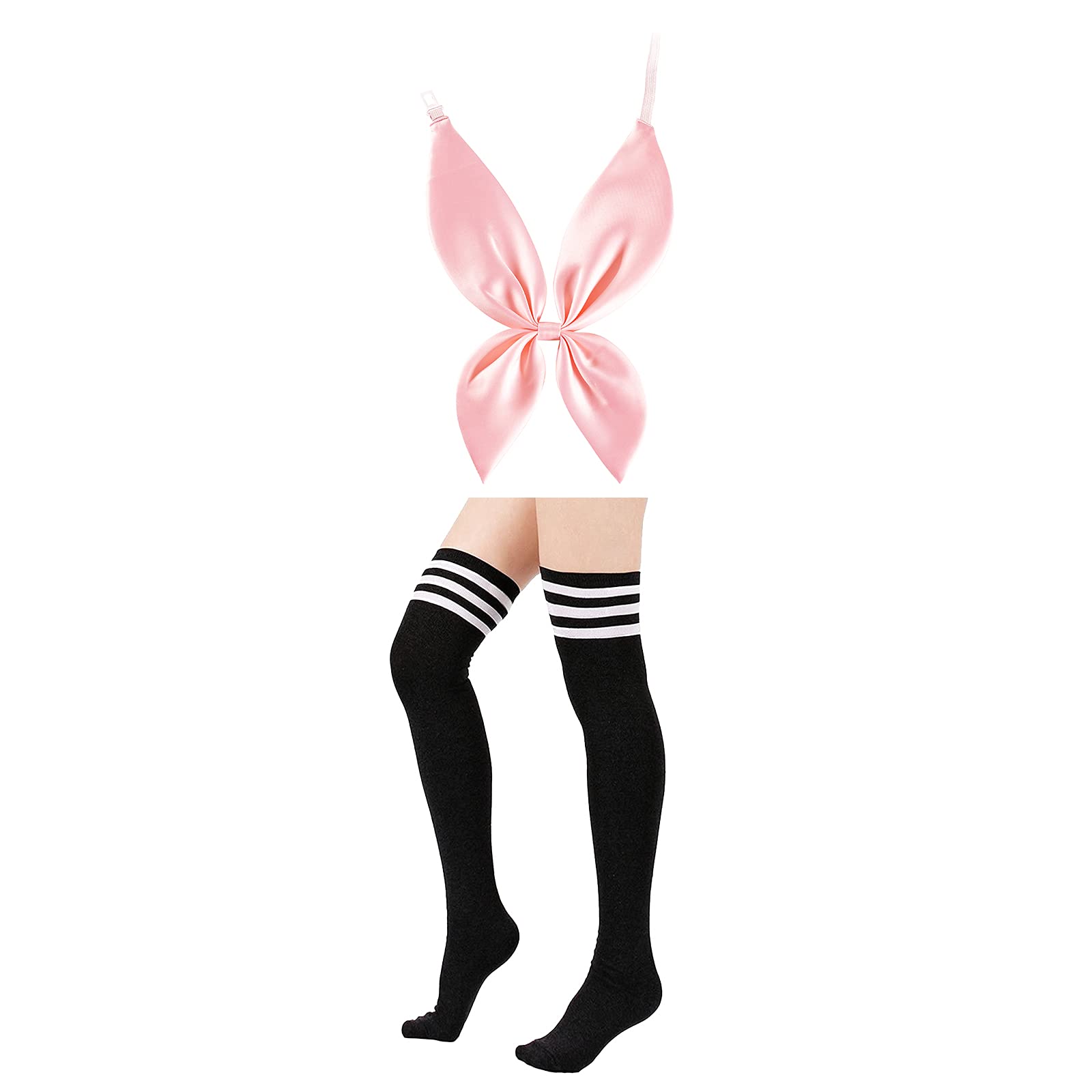 Japanese Anime Schoolgirl Classic Sailor JK Harajuku Crop Top Tie up Pleated Skirt Uniform Seifuku Socks Bow Set