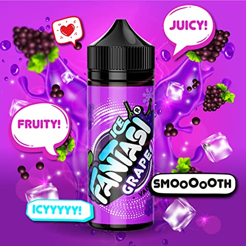 Fantasi Ice - Grape Ice 3 x 100ml Vape E-Cigarette Juice 70VG/30PG Sub Ohm Vape Juice E-Liquid Multipack | 0mg Nicotine Free E-Juice,120ml Shortfill Bottles - Image 3