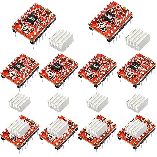 10pcs A4988 Stepstick Stepper Motor Driver Module with Aluminum Heat Sink for 3D Printer-image-48
