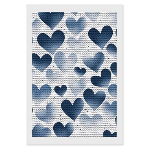 Peinture diamant 5D cœur bleu marine pour décorer votre salon cocooning