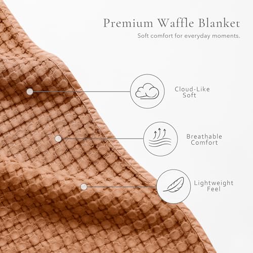Image of Konssy Waffle Baby Blanket for Boys & Girls, Soft Newborn Swaddle Blanket | Waffle Knit, Cozy Crib Blanket Neutral for Nursery, Stroller & Toddler Bed, Machine Washable, 41 inch x 37 inch(Brown)