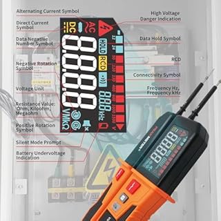 Testeur de tension, testeur de continuité, plage automatique 12V~1500V, IP65, peut mesurer la tension AC/DC, la séquence de phase, la continuité, le RCD, détection sans batterie (PM8200B)