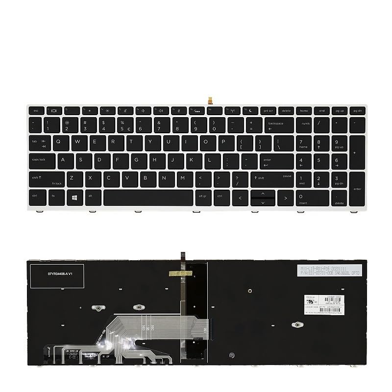 Clavier HP ProBook 455 G5 rétroéclairé argent pièce réparation AZERTY