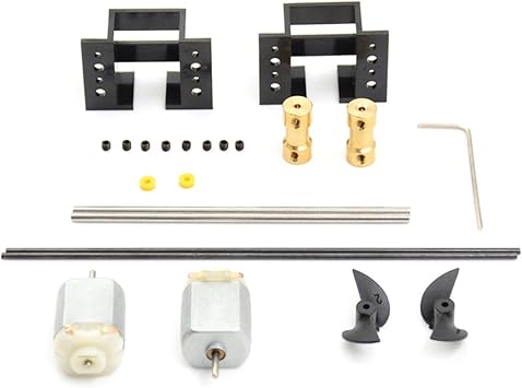 RC Boat Drive Kit With 130 Motor Plastic And Metal Parts 2 Sets 15Cm Shaft Propeller DIY Model Ship Assembly Compatible With Multiple RC Boat Types For Hobbyists