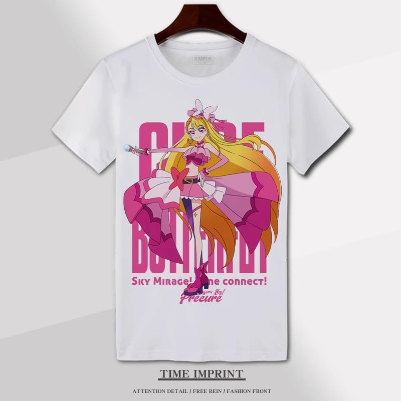 [ご光臨] プリキュア tシャツ 半袖 ソラ ましろ ツバサ あげは ひろプり 夏服 インナーシャツ グッズ 日常服 カジュアル 丸