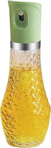 ROSKMOS Rociador de aceite de vidrio de 8.8 fl oz para cocinar, botella rociadora de aceite de oliva verde para cocina, parrilla, ensalada,