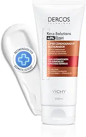 Vichy Dercos Kera Solutions, Condicionador Reparador para Cabelos Danificados por Químicas e Calor, com Pró-Keratin Complex e Vitamina B5, Ação Antifrizz e Hidratação Intensa, 200ml