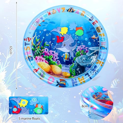 Roinaid Sensory Water Playmat Katze,Sensorische Wasser Spielmatte,Sommer Wassersensorische Spielmatte,Katzenspielzeug Wassermatte,Interaktives Spielzeug für Katzen und Hunde (65 cm)