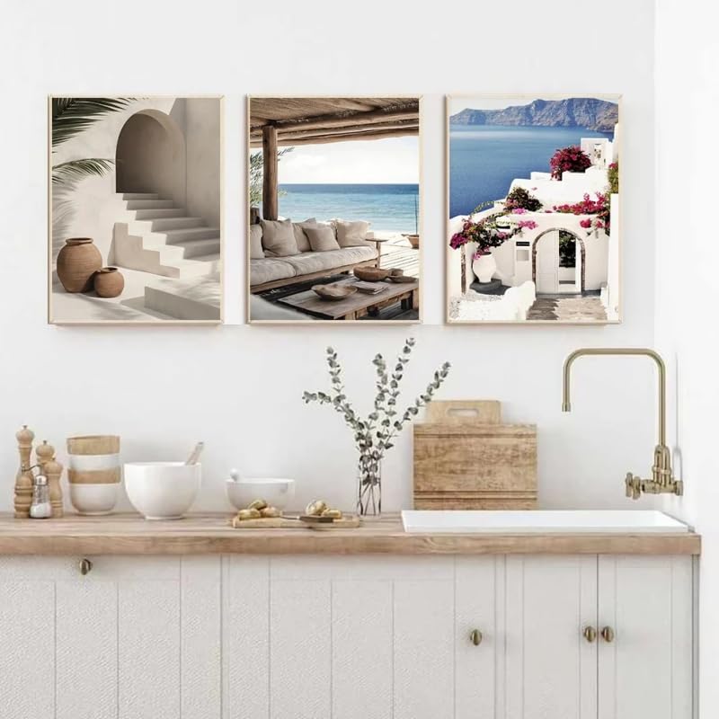 Toile paysage de plage avec citrons pour salon lumineux et moderne