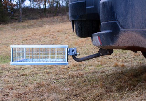 EUROHUNT Heckträger Heckträger mit Schnellkupplung zur Befestigung an der Anhängerkupplung, für EUROHUNT Wildwanne, 58,5x89x20cm, 11kg, DEKRA geprüft, Verzinkt, Heckbox, Kupplungsträger, Wildträger – Bild 3