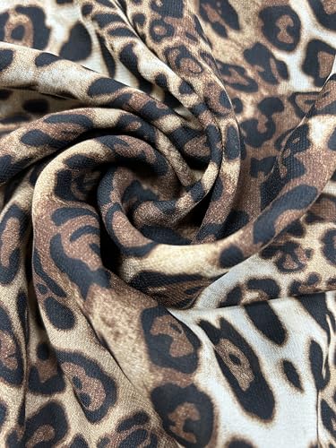 Women Silky Leopard Print Scarf - Print Florals Shawl Long Lightweight Sunscreen Scarf for Travel3