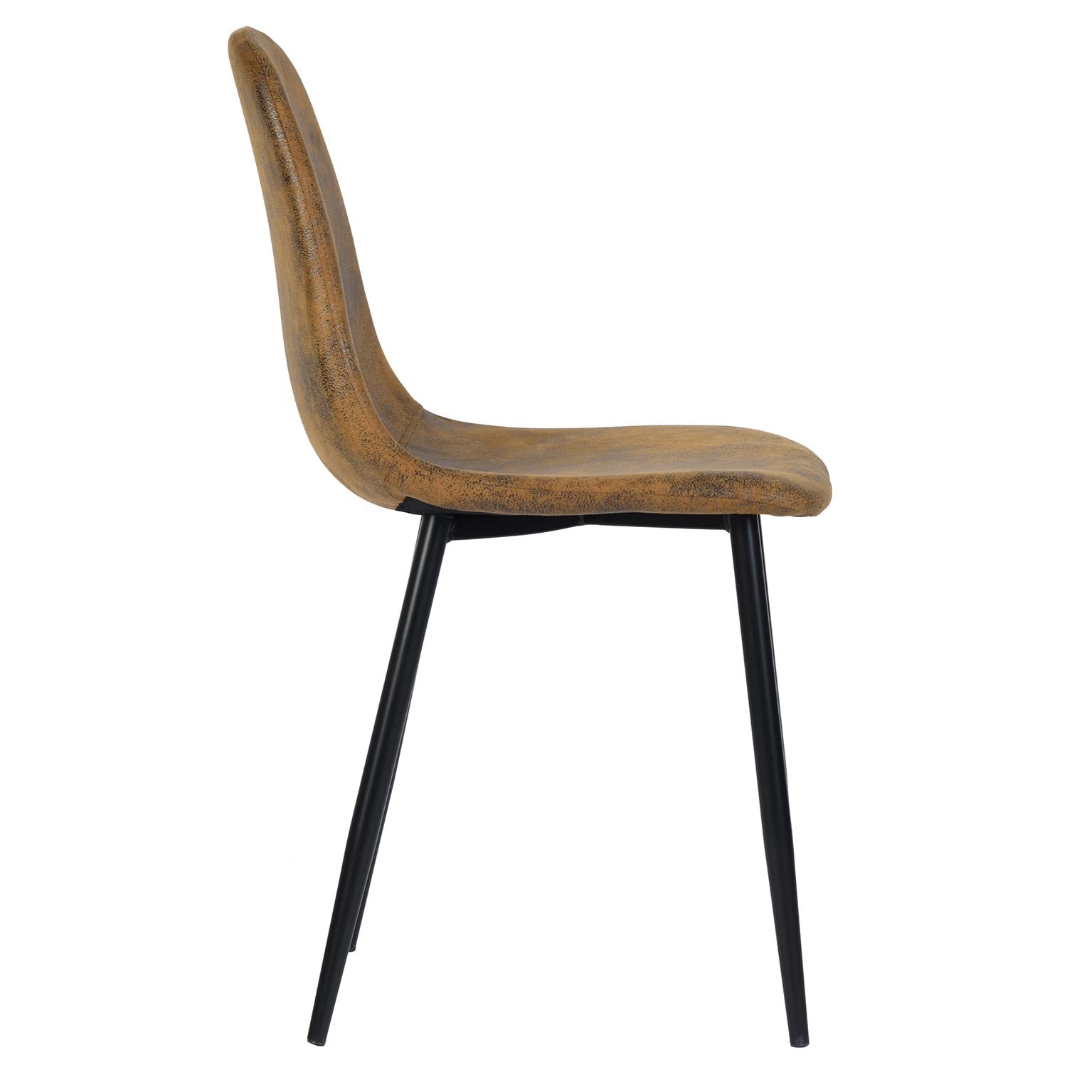 FurnitureR 4 PCS Chaises de Salles de Réunion en Suède, Chaise Marron, Design Contemporain, Matériau en Métal Durable, pour Bureau ou Maison, Élégance et Confort