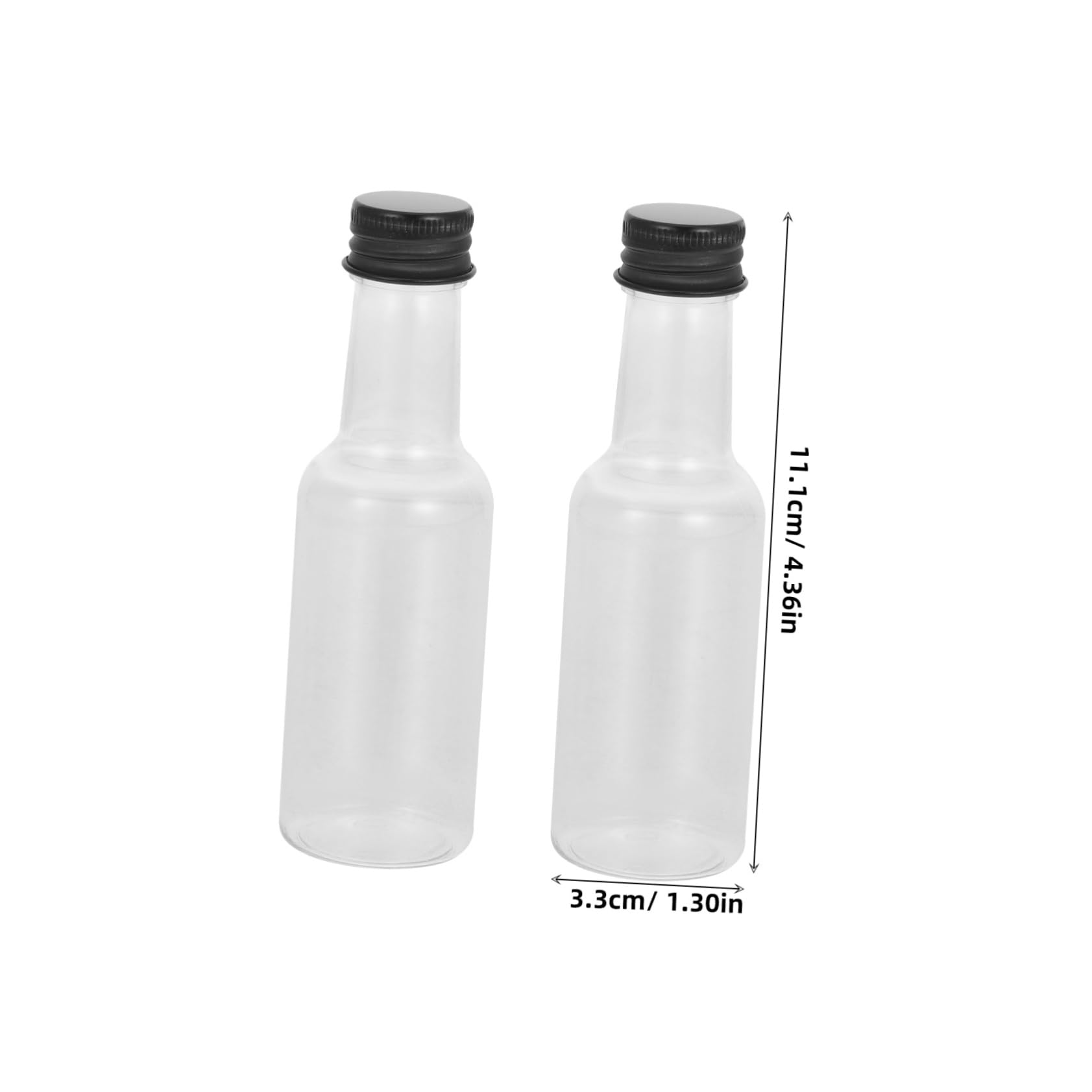 FUNOMOCYA 50ml Plastic Water Bottle Aluminum Cap Empty Wine Little Bottles for Creative Drinks Sauce Bottles