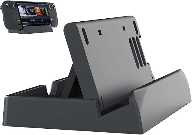 Stand Dock for Steam Deck, Adjustable Foldable Stand Base Compatible for STEAM Deck, Anti-Slip Dock Stand Accessories Compatible with Switch OLED/Switch/Lite/Tablet/Mobile Phone