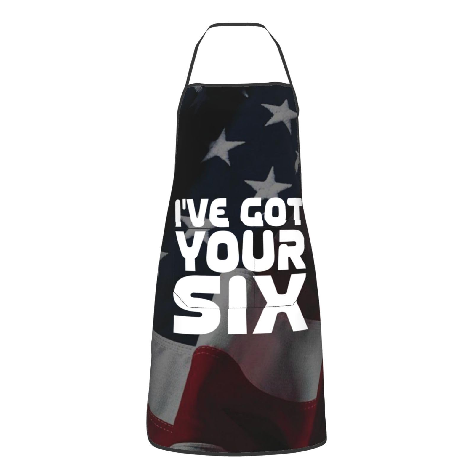 nopicsn I've Got Your Six Apron for cooking with Pockets Women Men Kitchen Chef Funny Aprons