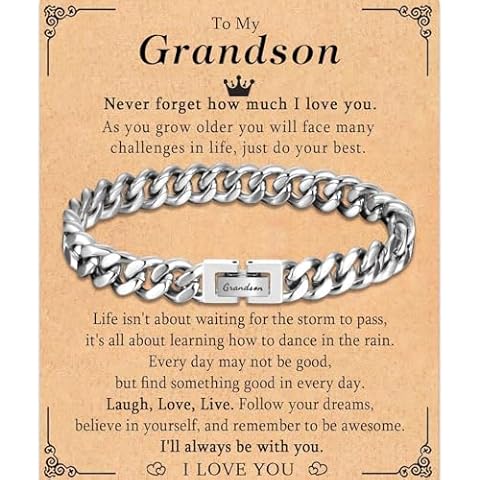 TEVOP Engraved Bracelet for Grandson Cover
