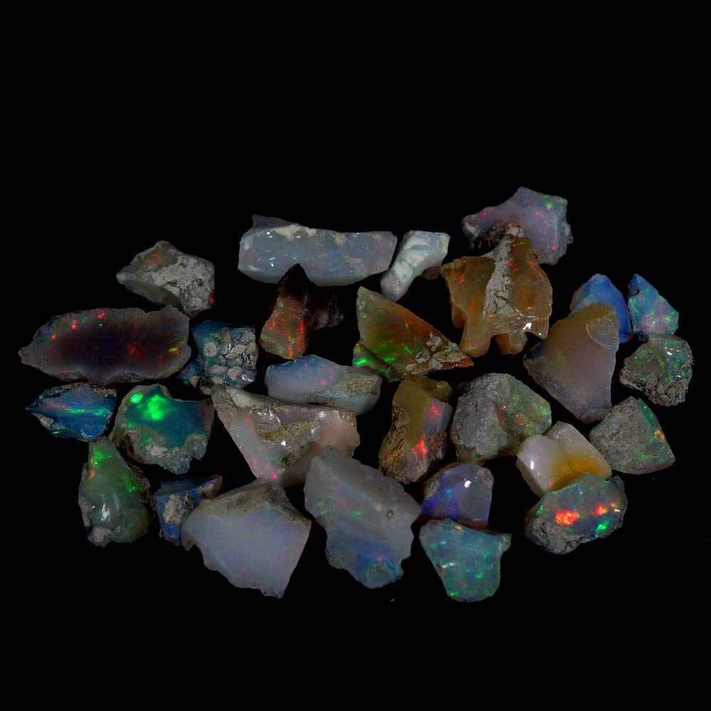 Opale De Feu Éthiopienne Brute Naturelle - 38 Carats, 35x25x18mm, Jeu De Feu, Non Traitée, Pierre Unique