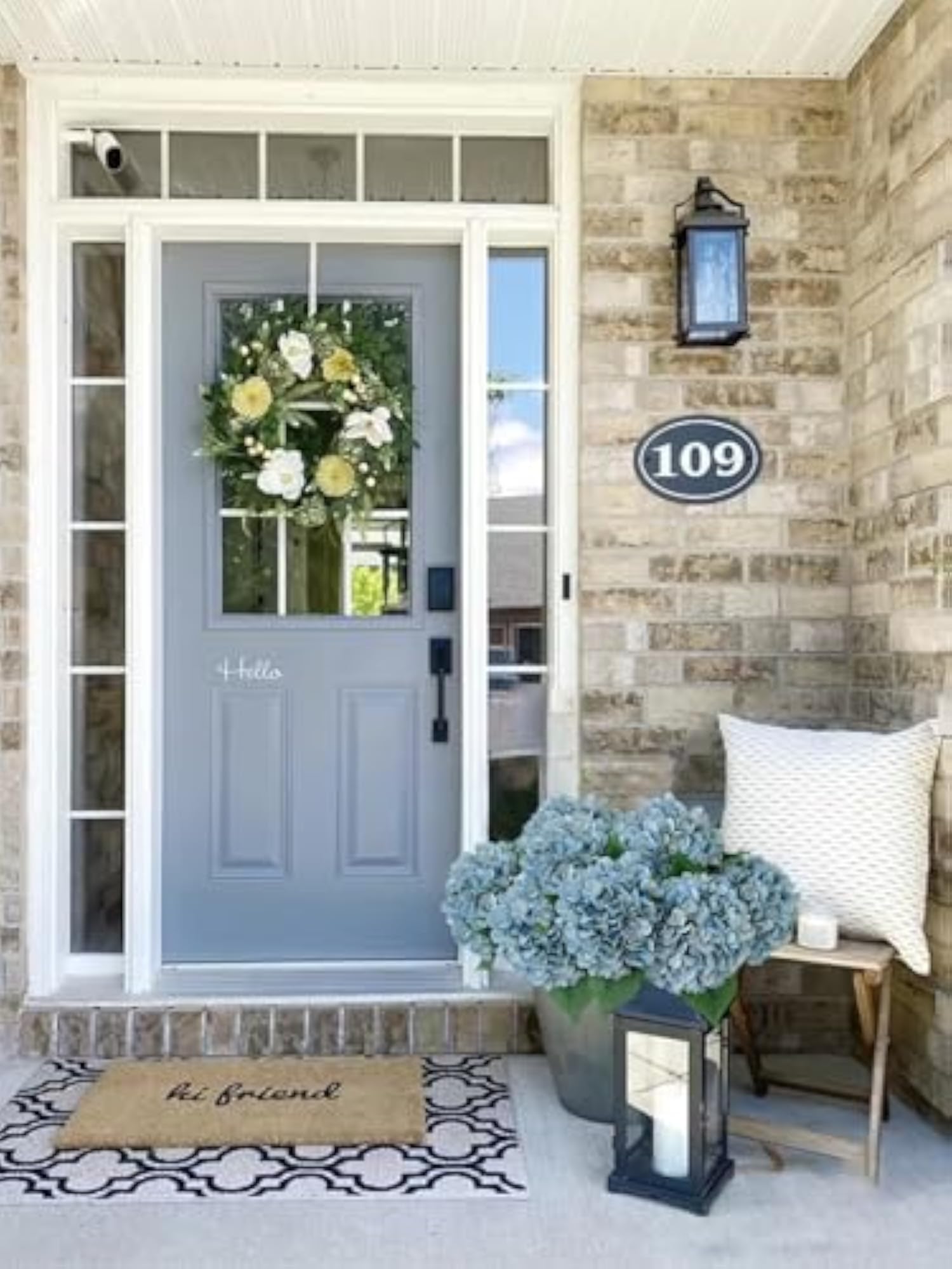 5 Pcs Light Blue Silk Hydrangeas for Home Decor