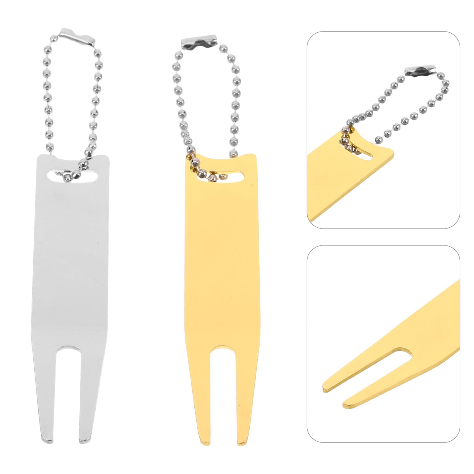 Abaodam 2 Stück Teiliges Golf Divot Tool mit Ballmarker Tragbare Metall-grünreparaturgabel in Silber und Gold Vielseitiges Golfzubehör für Pitchmarkenreparatur und Putt-ausrichtung