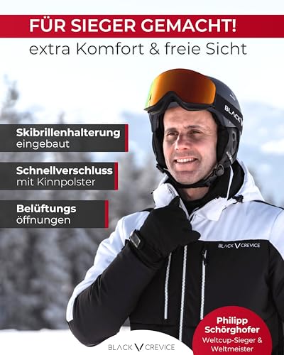 Black Crevice Skihelm Kitzbühel I Ski-Helm in sportlichem Design I Skihelm Herren & Damen I Skihelm...