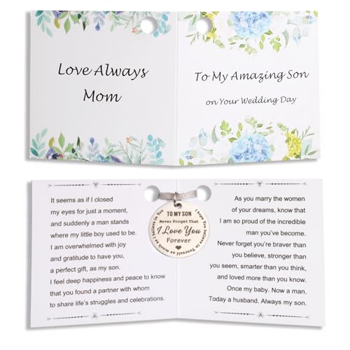 QqzsJewls To My Son on Your Wedding Day Gifts, Groom Gifts from Mom to Son, Jewelry Box with Meaningful Card