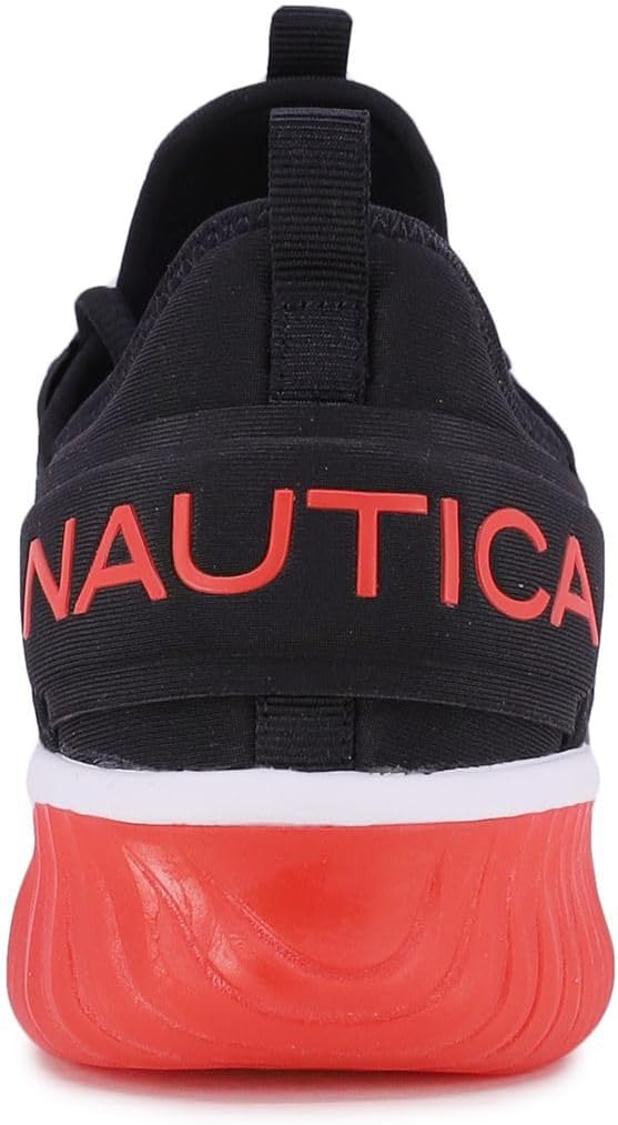 Nautica Men's Sneakers: Athletic, Comfortable, Casual Lace-Up Fashion Walking Shoes 7.5 Black Red 1 Rainey Sport