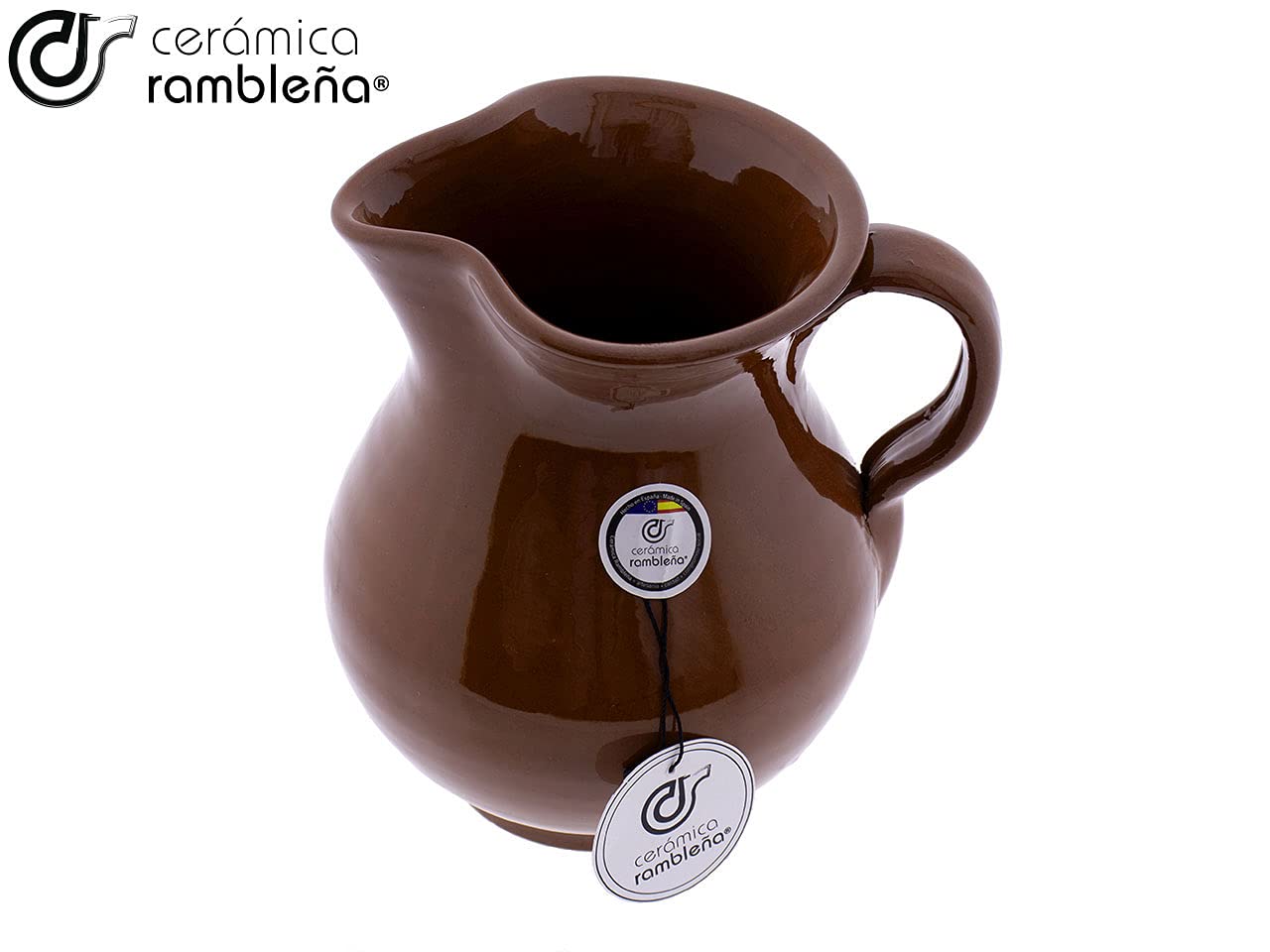 CERÁMICA RAMBLEÑA | Bierkrug Set | Biergläser Set 4 Stück | Bierkrug und Schläuche Set | 1.5 Liter Krug Set | 4 Gläser 300ml