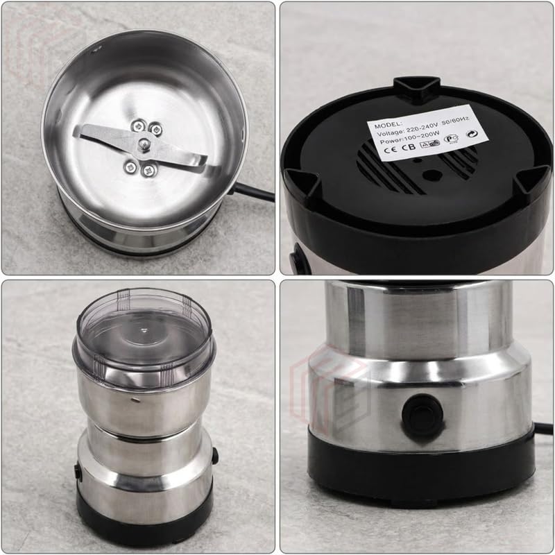 Image of Drumstone TopRated 𝟏𝟓𝐘𝐫 𝐖𝐚𝐫𝐫𝐚𝐧𝐭𝐲 Mini Electric Stainless Steel Grinding Machine, Multi-Function Small Food Grinder for Coffee Beans, Seasonings & Spices, Automatic Grinding Tool