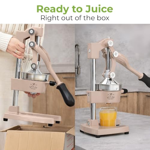 Image of Zulay Kitchen Cast Iron Juicer - Heavy Duty Manual Juicer with Detachable Strainers for Easy Cleaning, Orange Juice Press for Citrus Fruits, Perfect for Bartenders, Juice Lovers & Health Enthusiasts