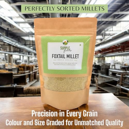 Image of SUPPLE Foods Foxtail Millets Grain 1.6kg - Siridhanya Millets, Organic Thenai /Korralu /Kangni Millets Whole Grains Pack, Good Diabetic Food, Low GI and High Fibre Than Rice