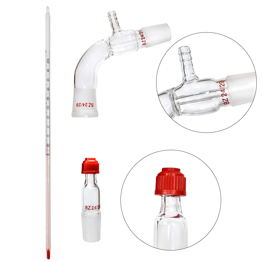 Glasdestillationsgerät Destillation von ätherischen Ölen mit Doppelkondensator 1000 ml & 500 ml Kolben Destillationsadapter Laborchemie Glaswaren Kits