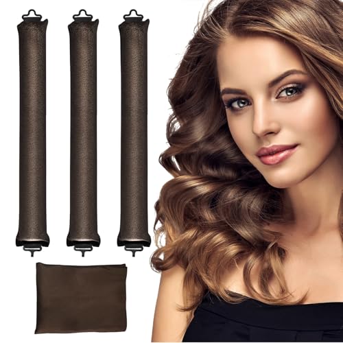 4 PCS Heatless Hair Curler Set - Overnight Use Curling Rods with ...