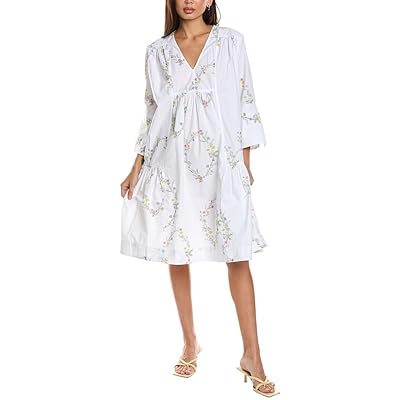Ganni Printed Gathered Panel V-Neck Midi Dress Jamaica | Ubuy