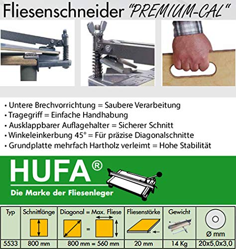 Fliesenschneider 800 mm Dewepro HUFA Schneidhexe Diagonal