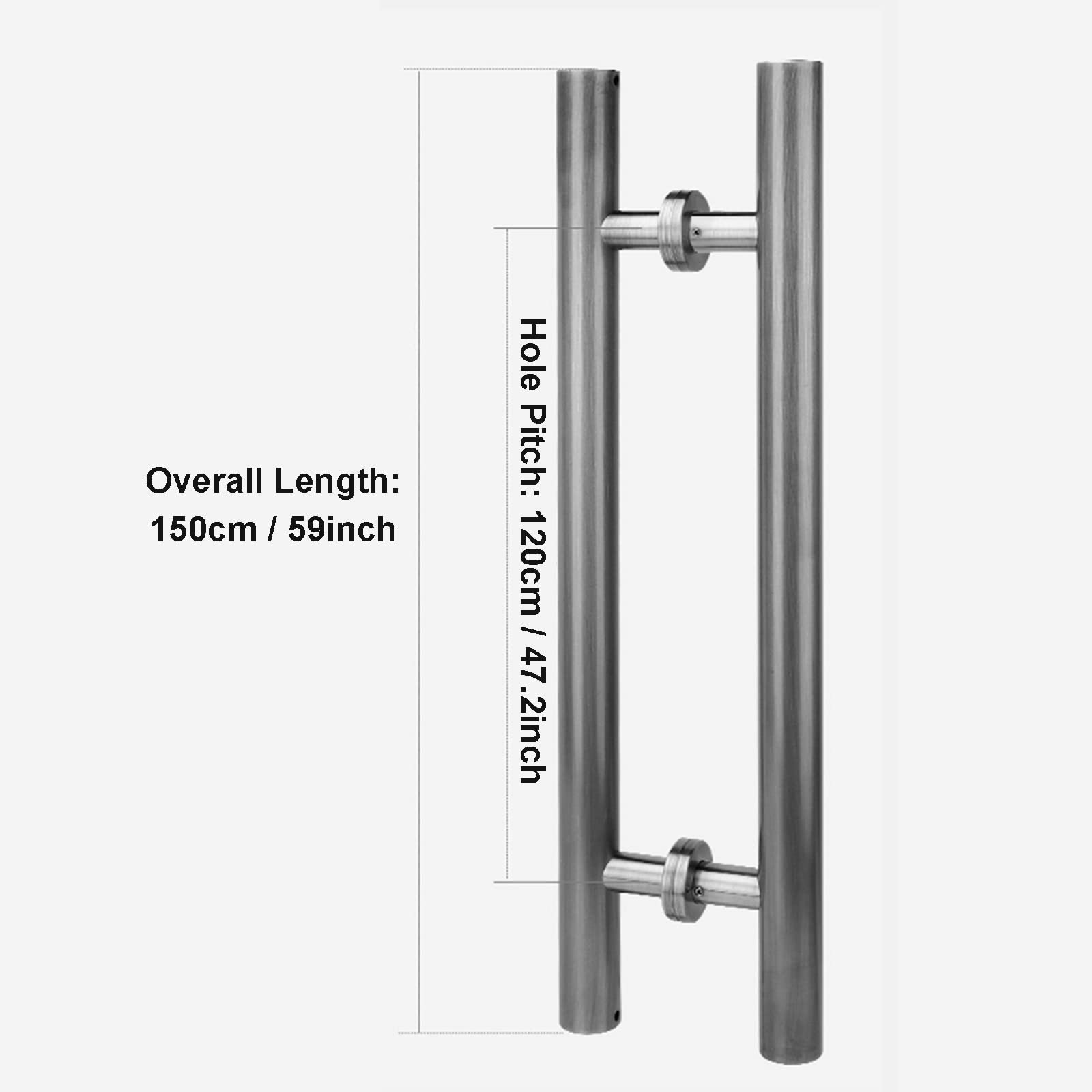 Dwustronny Push Pull w kształcie litery H do wewnętrznych drzwi zewnętrznych, brama szklana/drewniana, stodoła przesuwna ze stali nierdzewnej(Length100CM)