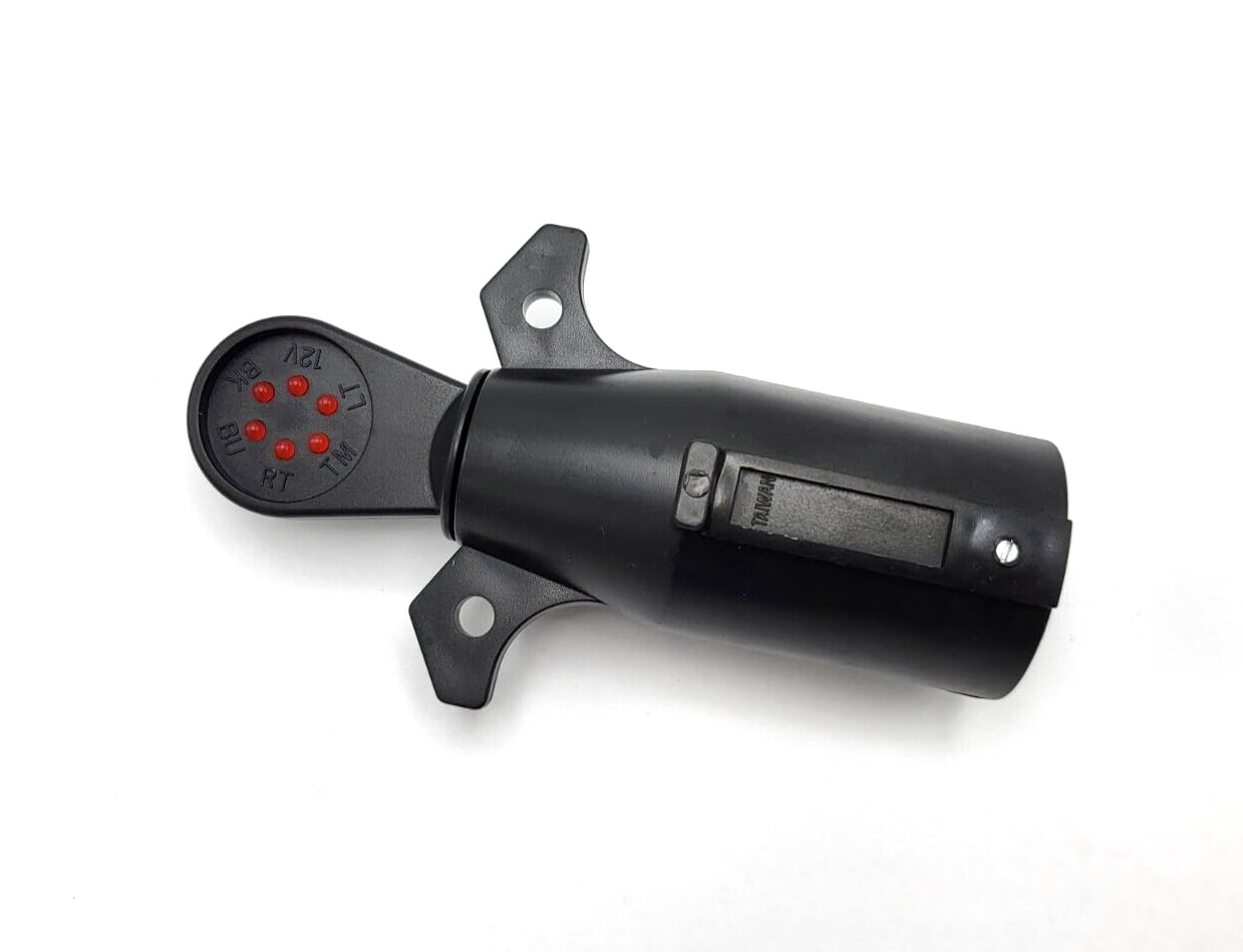 Everything for Trailers, RVs and Trucks and More - 7 Way RV Blade Plug in Electrical Light Tester for Truck End STT Brake Aux (FS1XN-492)