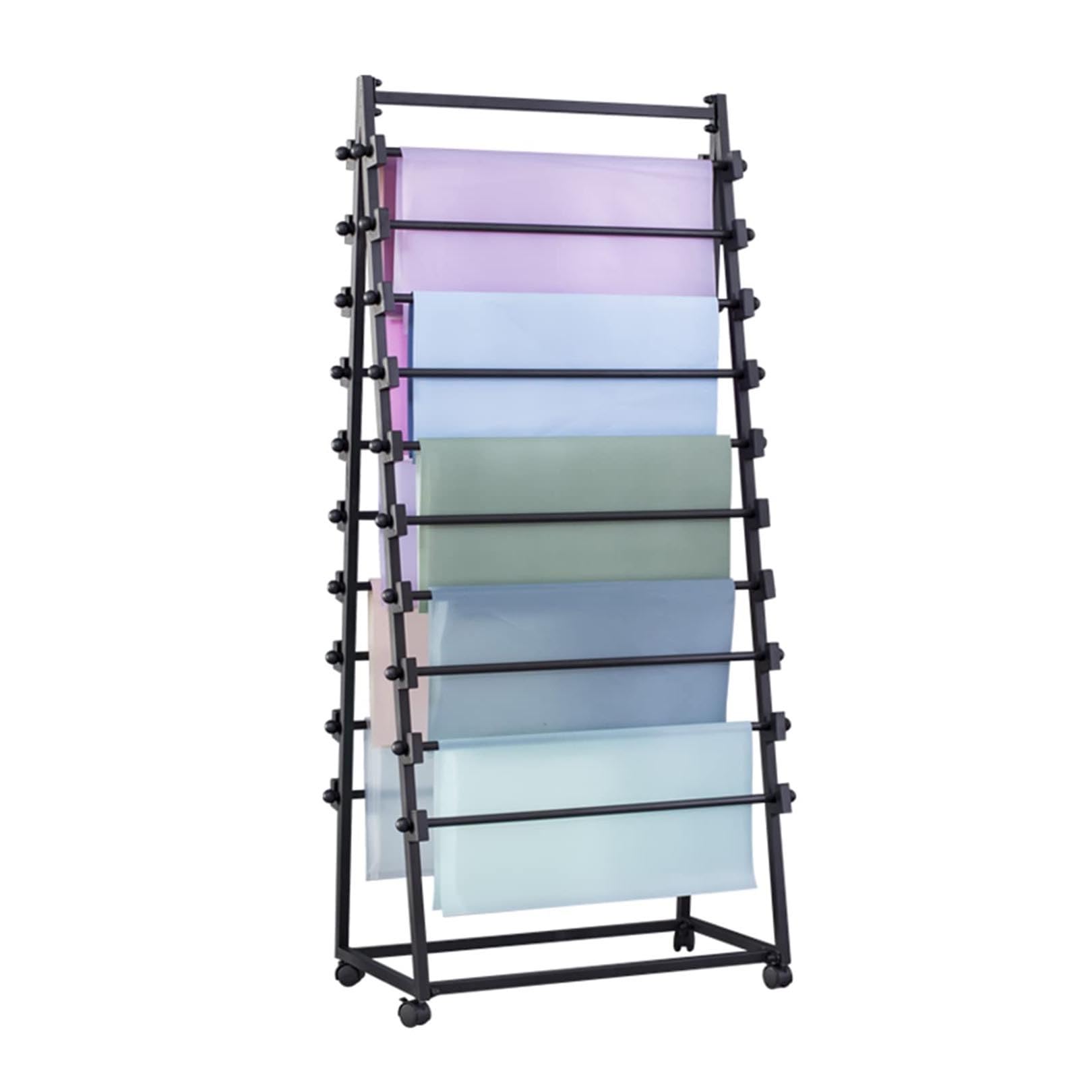 ManiCrown Double Sided Metal Scarf Display Rack, Shawl Fabric Silk Scarf Storage Rack for Commercial Clothing Store, Floor -Standing Sheets Belt Suit Pants Hanging Rack, Accessory Organizer Rack (Siz