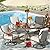 NATURAL EXPRESSIONS 5-Piece Outdoor Patio Dining Set, 4pcs Patio Swivel Rocking Chairs and 38’’ Round Dining Table with 1.65’’ Umbrella Hole