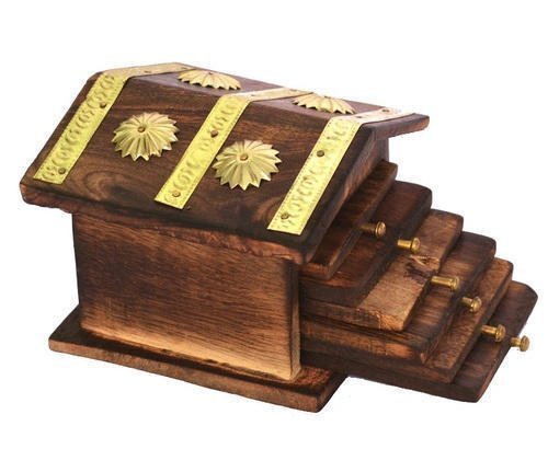 M.A Wooden Handmade Hut Shaped Antique Coaster | Decorative Coaster for Office | Coaster for Dining Table | Wood Coaster Set of 6 for Tea Cups Coffee Mugs Beer Cans Bar Tumblers