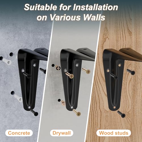 Image of SKYSEN Floating Shelves for Wall Set of 6, 15.7in Wood Wall Shelf for Decor, Bathroom, Bedroom, Storage, Book,Kitchen, Living Room - Grey(fs-40-g)