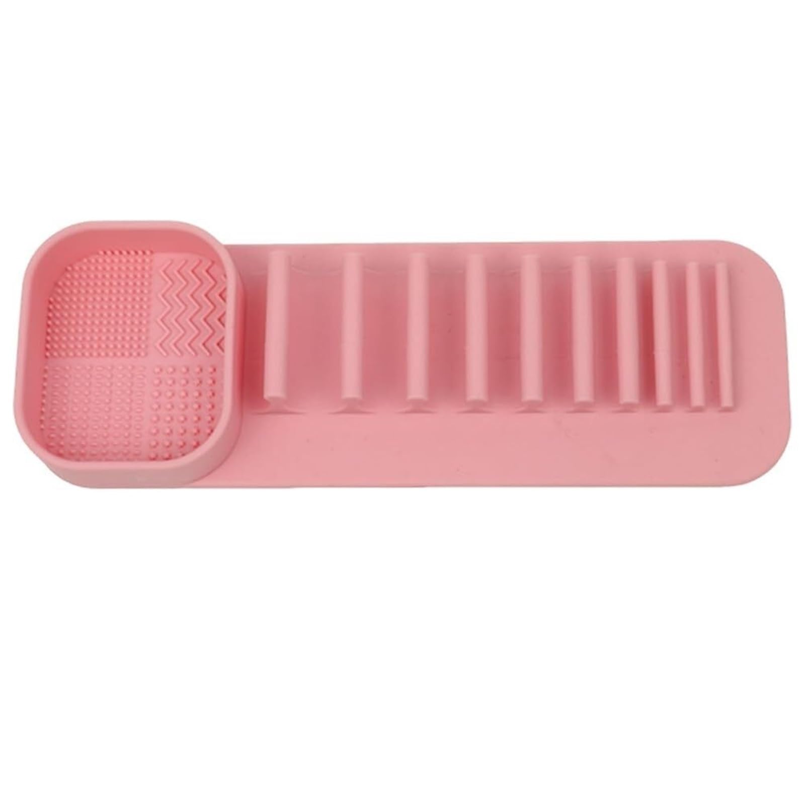 WLIHDB 2Pcs Silicone Makeup Brush Holder With Suction Wall Mount Beauty Cosmetic Cleaner Hanging Drying Rack Storage Organizer Tool for Makeup Brushes