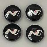 4 Piezas 60mm Tapacubos Tapa Compatible con para Hyundai N Line i30 i20 Sonata Accent Tucson Elantra Veloster Kona Tucson Azera
