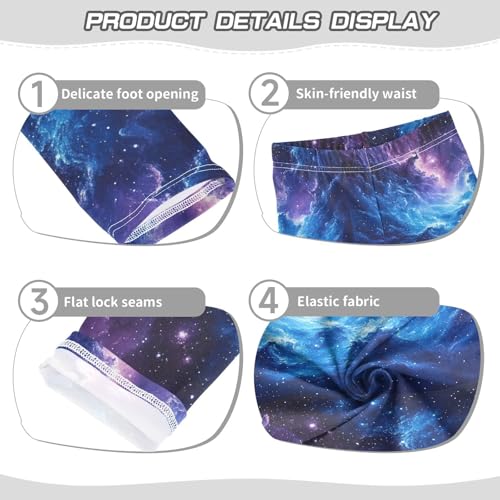 Boccsty Blue Purple Galaxy Girls Leggings Kids Yoga Pants Dance Active Tights 4T3