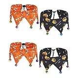 HANABASS 4 Stck. Halloween Haustier mit Glocken Verstellbares und Hundehalsband für Welpen...