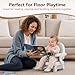 BBsecure Booster Seat for Kitchen Chair, 3-in-1 Foldable & Portable Booster Seat with Tray, Extra Dishwasher-Safe Tray, Safety Straps for 6–18M (Up to 30 lbs), for Dining Table, Travel & Camping, Gray