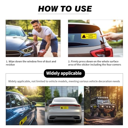 Image of Pranks Funny Magnetic Bumper Sticker - I'm Only Driving This Fast Because I Have to Poop Funny Car Magnet Used for Jokes, Gags (3)