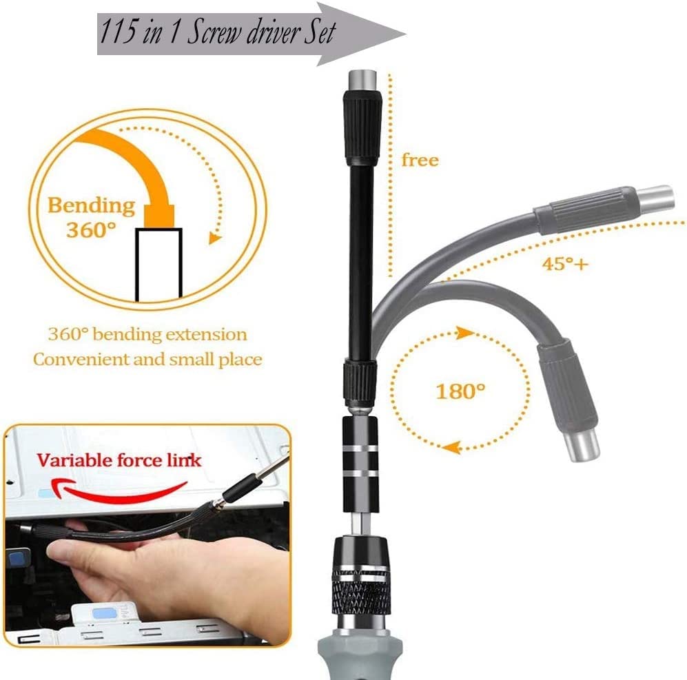 Mobile Repairing Tool Kit Set Meshiv 115 in 1 Interchangeble Multipurpose Mini Screwdriver Set Magnetic Slot Wrench Bits Combination Screwdriver Set for Home Appliance,Laptop,Mobile, Computer 4