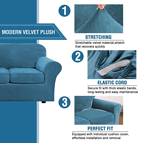 Housse de canapé extensible lavable avec housses de coussin