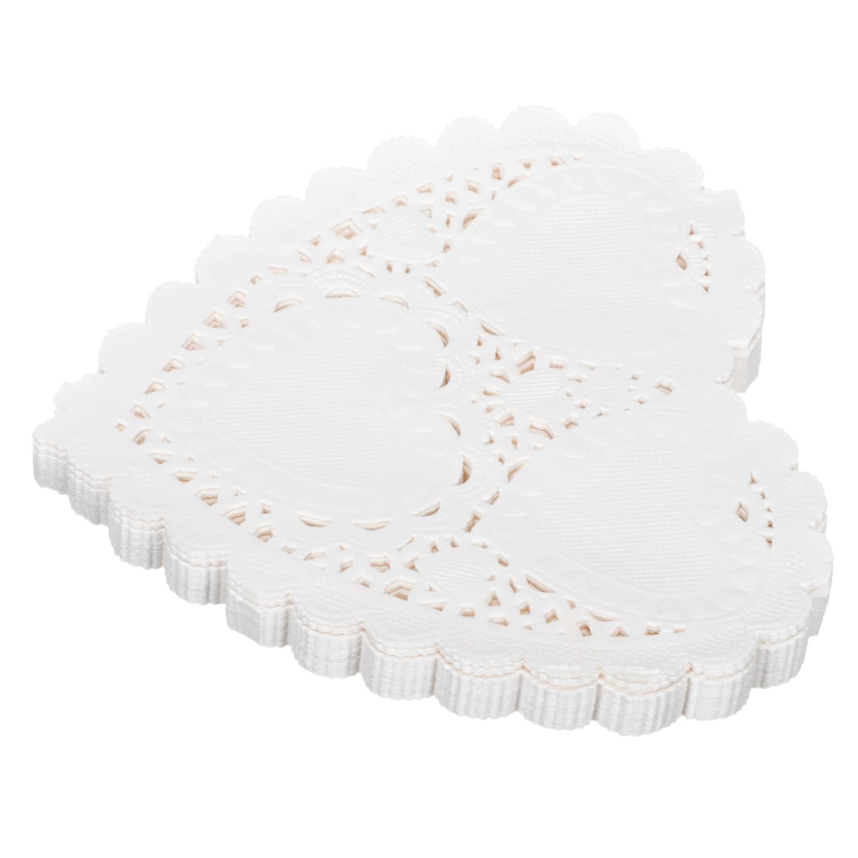MOLUCKFU 300pcs Heart Paper Doilies Cake Decorations Paper Doily Placemats Tableware Food Decor Wedding Party Supplies